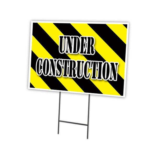 Signmission Under Construction Yard Sign & Stake outdoor plastic coroplast window, C-1824 Under Construction C-1824 Under Construction - main